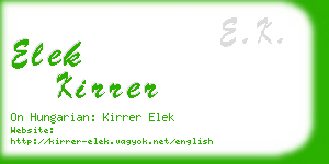 elek kirrer business card
